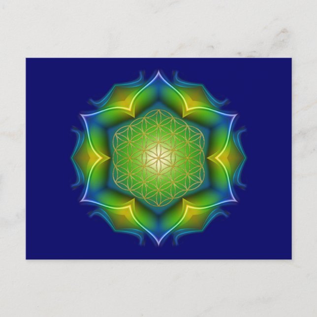 FLOWER OF LIFE / Blume des Lebens - Mandala V Postcard (Front)
