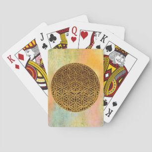 Flower Of Life / Blume des Lebens - medal gold Playing Cards