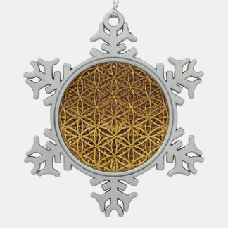 Flower Of Life / Blume des Lebens - medal gold Snowflake Pewter Christmas Ornament