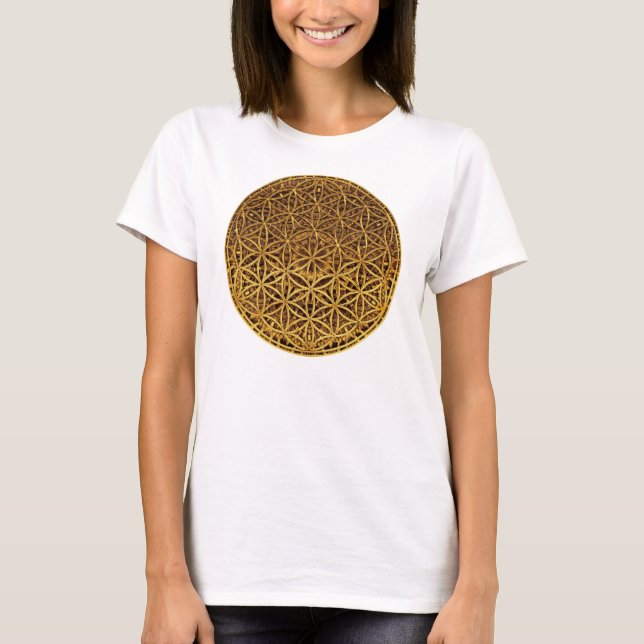 Flower Of Life / Blume des Lebens - medal gold T-Shirt (Front)