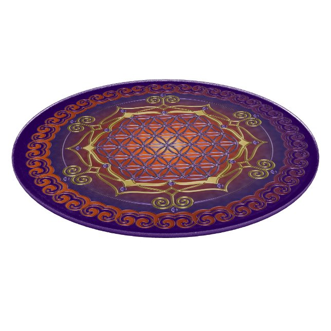 Flower of Life / Blume des Lebens - Ornament I Cutting Board (Corner)