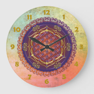 FLOWER OF LIFE / Blume des Lebens - Ornament I Large Clock