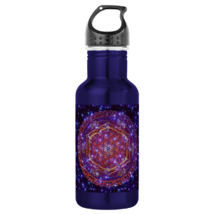 FLOWER OF LIFE/Blume des Lebens Ornament I Square 532 Ml Water Bottle