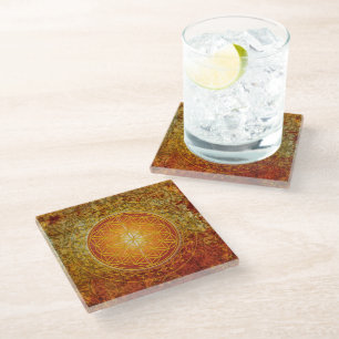 Flower Of Life / Blume des Lebens - Ornament III Glass Coaster