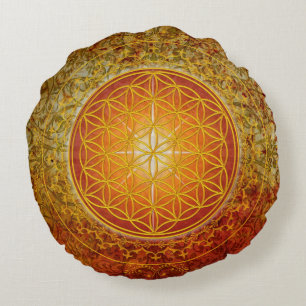 Flower Of Life / Blume des Lebens - Ornament III Round Pillow