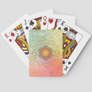 Flower of Life / Blume des Lebens - Ornament IV BG Playing Cards