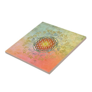 Flower of Life / Blume des Lebens - Ornament IV BG Tile