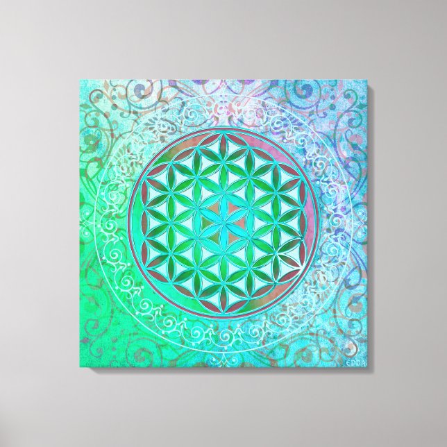 Flower Of Life / Blume des Lebens - Ornament IV Canvas Print (Front)