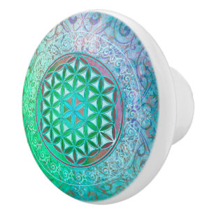 Flower Of Life / Blume des Lebens - Ornament IV Ceramic Knob