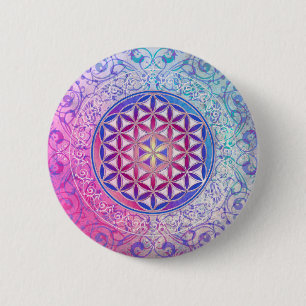 Flower Of Life / Blume des Lebens - Ornament V 2 Inch Round Button