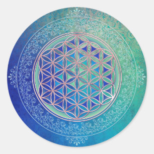 Flower Of Life / Blume des Lebens - Ornament VI Classic Round Sticker