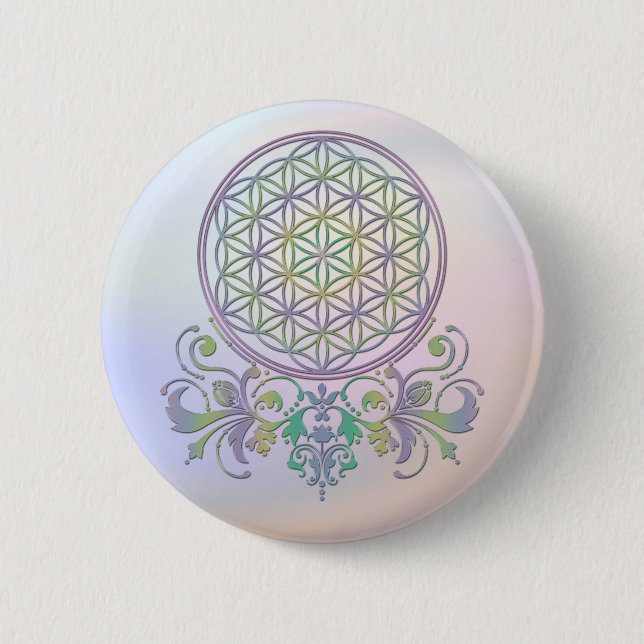 Flower of Life / Blume des Lebens - Ornaments II 2 Inch Round Button (Front)