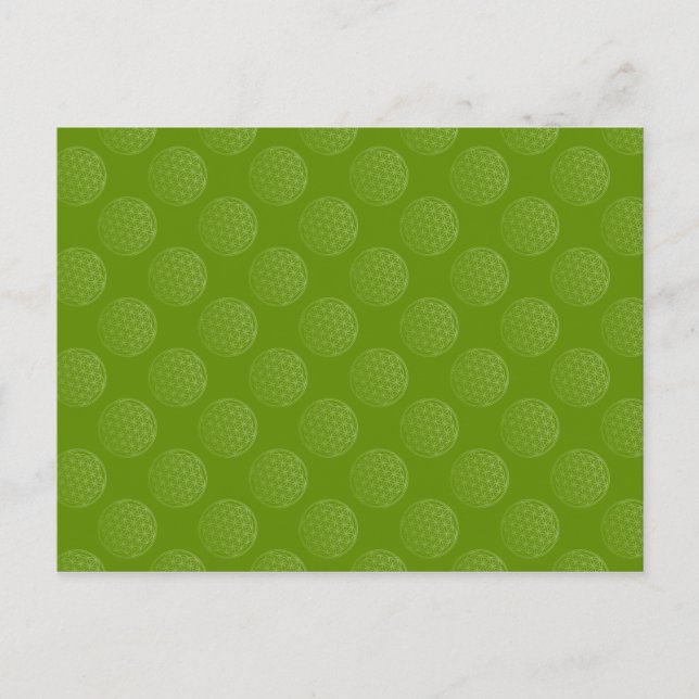Flower Of Life / Blume des Lebens - pattern green Postcard (Front)