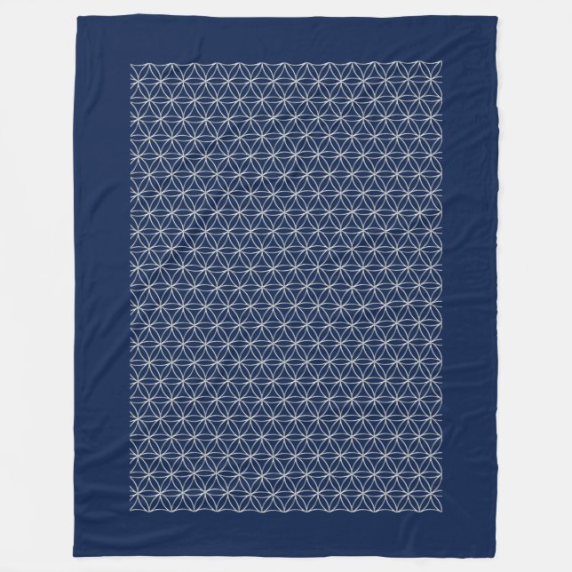 Flower of Life / Blume des Lebens - pattern silver Fleece Blanket (Front)