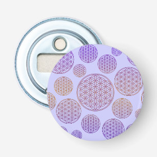 Flower of Life / Blume des Lebens - pattern violet Bottle Opener