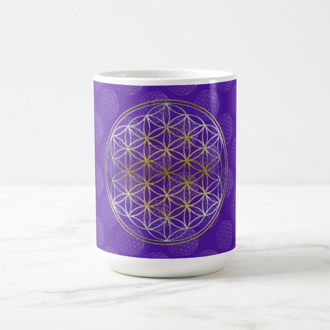 Flower Of Life / Blume des Lebens - pattern violet Coffee Mug (Center)