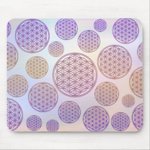 Flower of Life / Blume des Lebens - pattern violet Mouse Pad