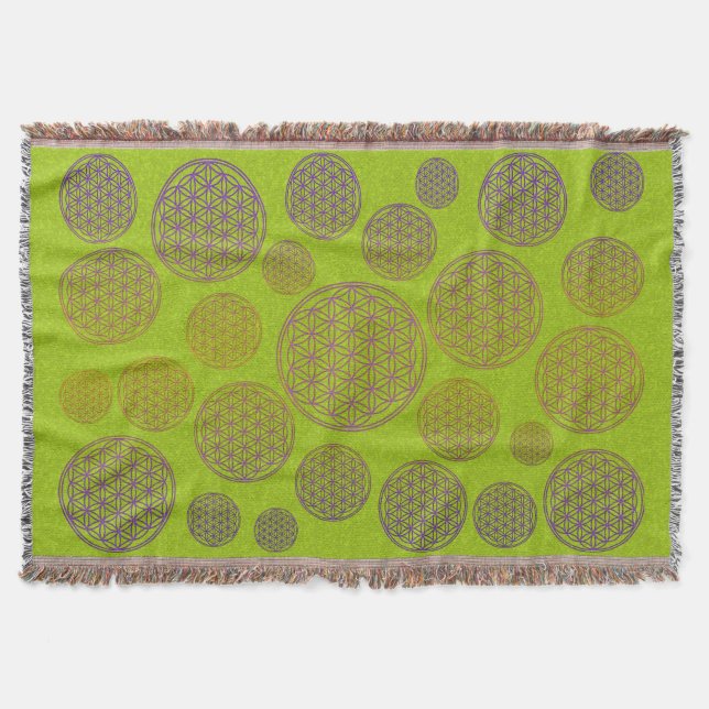 Flower of Life / Blume des Lebens - pattern violet Throw Blanket (Front)
