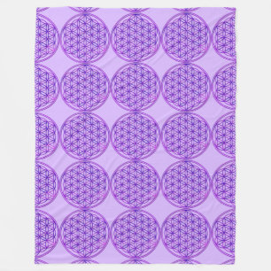 Flower Of Life / Blume des Lebens - pink blue Fleece Blanket