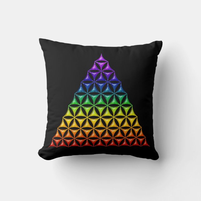 Flower Of Life / Blume des Lebens - pyramid chakra Throw Pillow (Front)