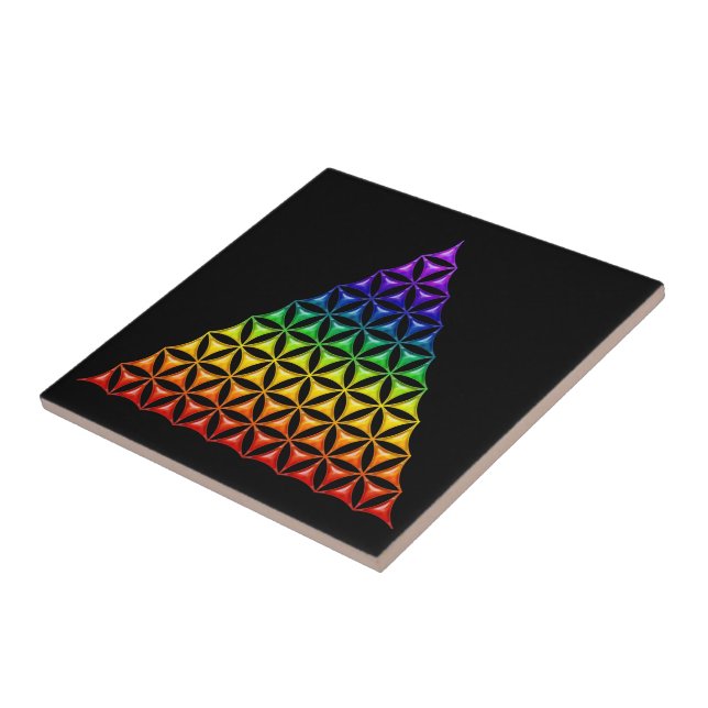 Flower Of Life / Blume des Lebens - pyramid chakra Tile (Side)