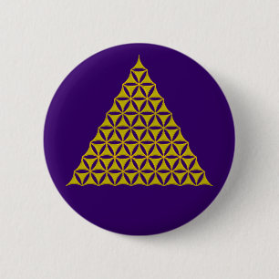 Flower Of Life / Blume des Lebens - pyramid gold 2 Inch Round Button