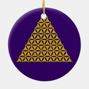 Flower Of Life / Blume des Lebens - pyramid gold Ceramic Ornament