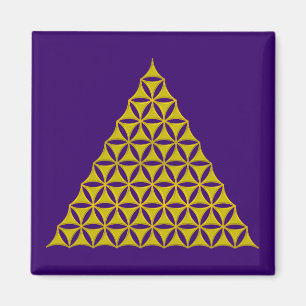 Flower Of Life / Blume des Lebens - pyramid gold Magnet