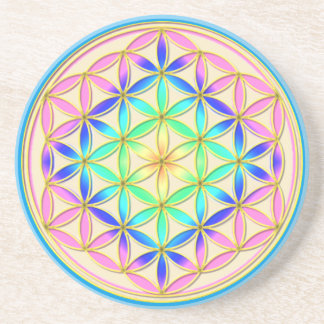 Flower of Life Blume des Lebens Romantic Colours Coaster