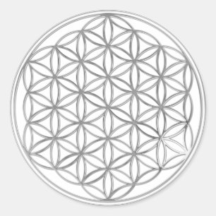 Flower Of Life / Blume des Lebens - silver Classic Round Sticker