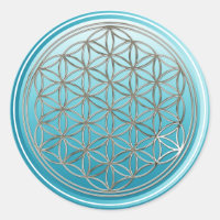 Flower Of Life / Blume des Lebens - SILVER cyan