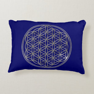 Flower Of Life / Blume des Lebens - SILVER Decorative Pillow