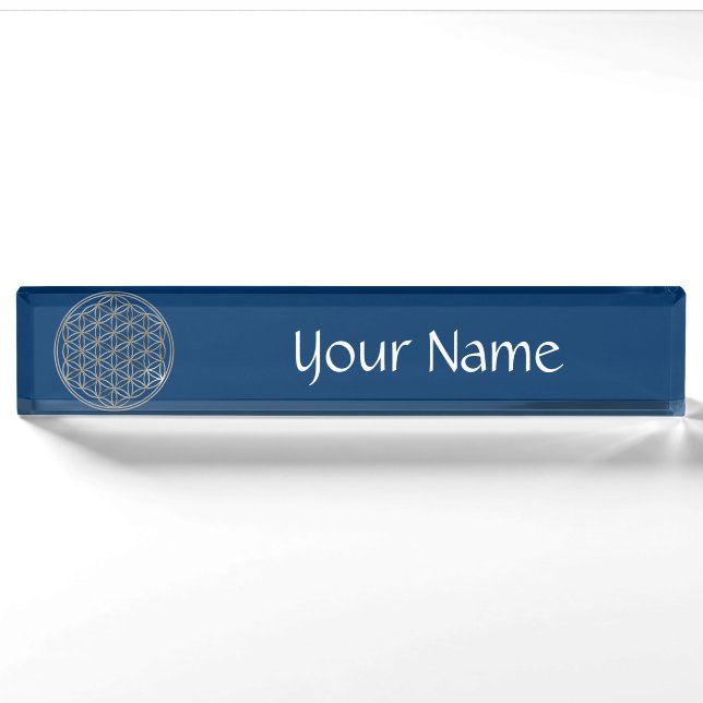 Flower of Life / Blume des Lebens - SILVER Nameplate (Front)
