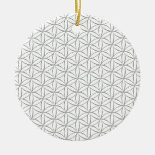 Flower of Life / Blume des Lebens - silver pattern Ceramic Ornament
