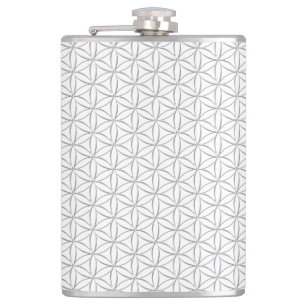 Flower of Life / Blume des Lebens - silver pattern Hip Flask