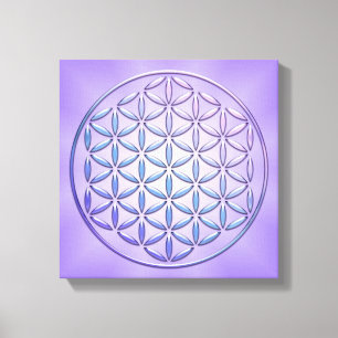 Flower of Life / Blume des Lebens - stamp violet Canvas Print
