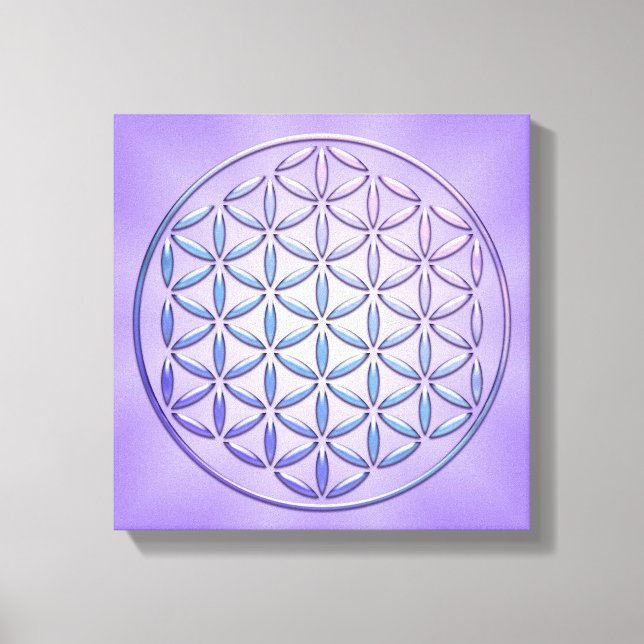 Flower of Life / Blume des Lebens - stamp violet Canvas Print (Front)
