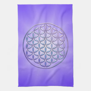 Flower of Life / Blume des Lebens - stamp violet Kitchen Towel