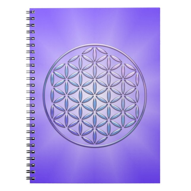 Flower of Life / Blume des Lebens - stamp violet Notebook (Front)