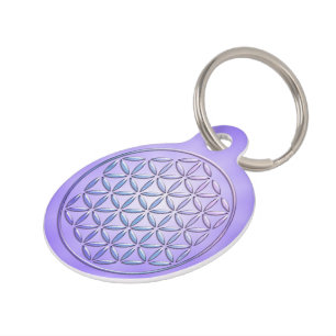 Flower of Life / Blume des Lebens - stamp violet Pet Tag
