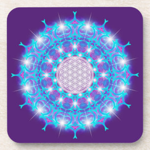 FLOWER OF LIFE/Blume des Lebens Stars Mandala Coaster