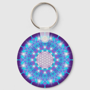 FLOWER OF LIFE/Blume des Lebens Stars Mandala Keychain