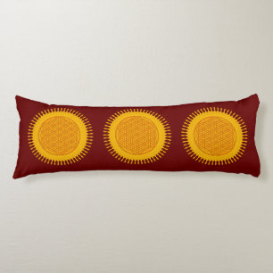 Flower Of Life / Blume des Lebens - SUNNY yellow Body Pillow