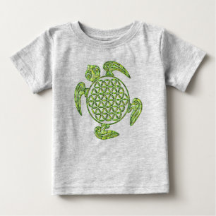 Flower of Life / Blume des Lebens - turtle green Baby T-Shirt