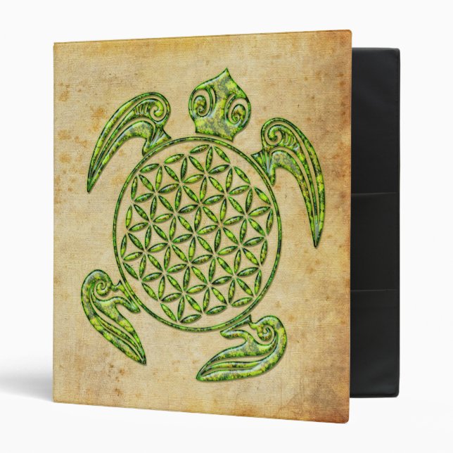 Flower of Life / Blume des Lebens - turtle green Binder (Front/Inside)