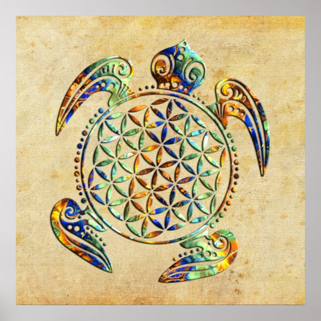 Flower of Life / Blume des Lebens - turtle Poster (Front)