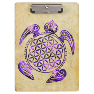 Flower of Life / Blume des Lebens - turtle purple Clipboard