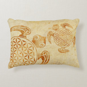Flower of Life / Blume des Lebens - turtle stone Accent Pillow