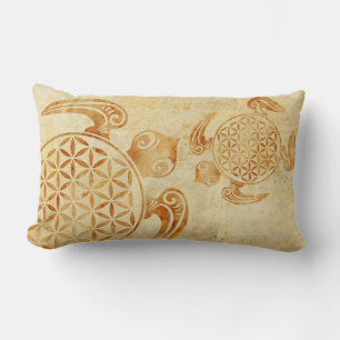 Flower of Life / Blume des Lebens - turtle stone Lumbar Pillow