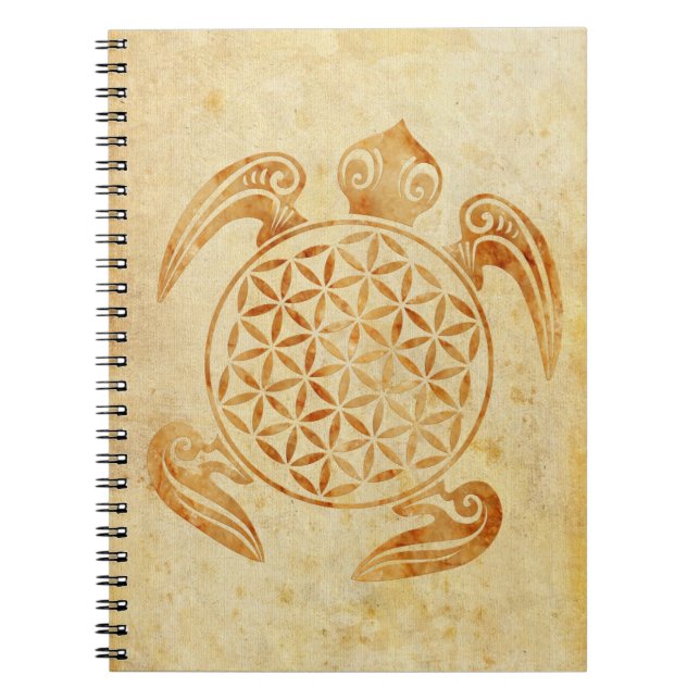 Flower of Life / Blume des Lebens - turtle stone Notebook (Front)